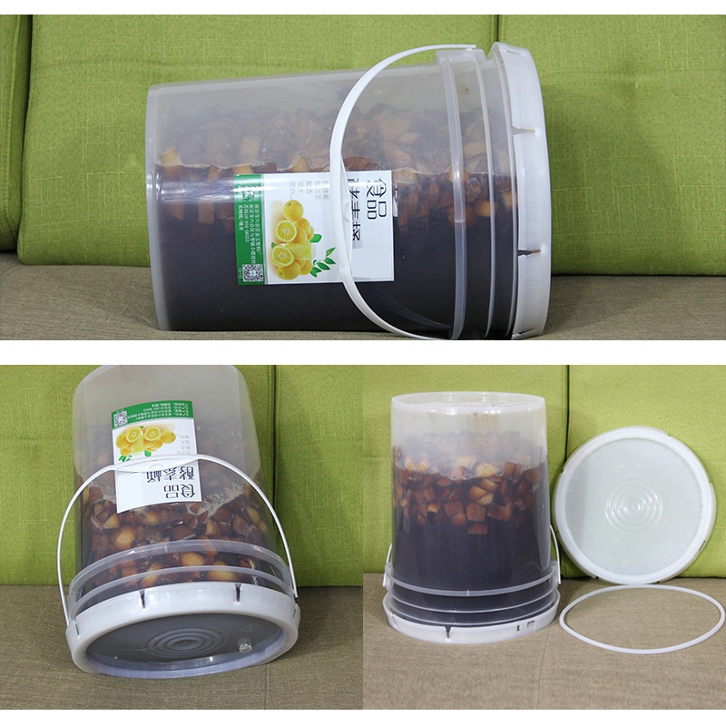 Cubo de plástico para fermentación de vino, contenedor a prueba de fugas, fermentador de cerveza con grifo y tapa con cierre de aire, 2x5l