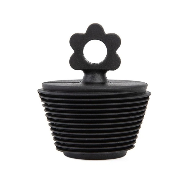 Universal- Silikon Abfluss Abdeckung Waschbecken Badewanne Bodenablauf Waschbecken Abdeckung Ablauf Stecker für Badezimmer: Schwarz