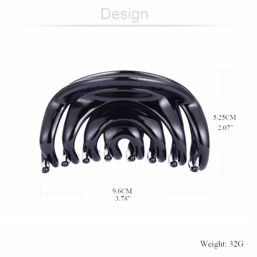 Zwart Grote Haar Claws Hoofddeksels Grote Haar Clip Krab Accessoires Acryl Haarspeld Paardenstaart Houder Klemmen Voor Vrouwen Douche Baden: H-Black