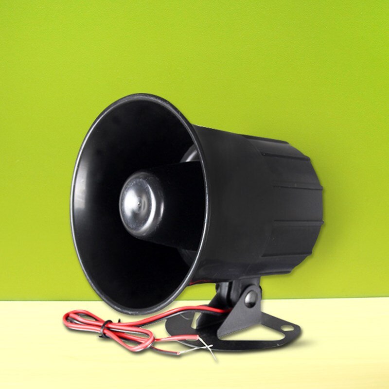 Anti-theft Speaker Alarm Host High-pitched Alarm DC12V High Decibel 110DB Plastic Black Angle Adjustable Security Protection