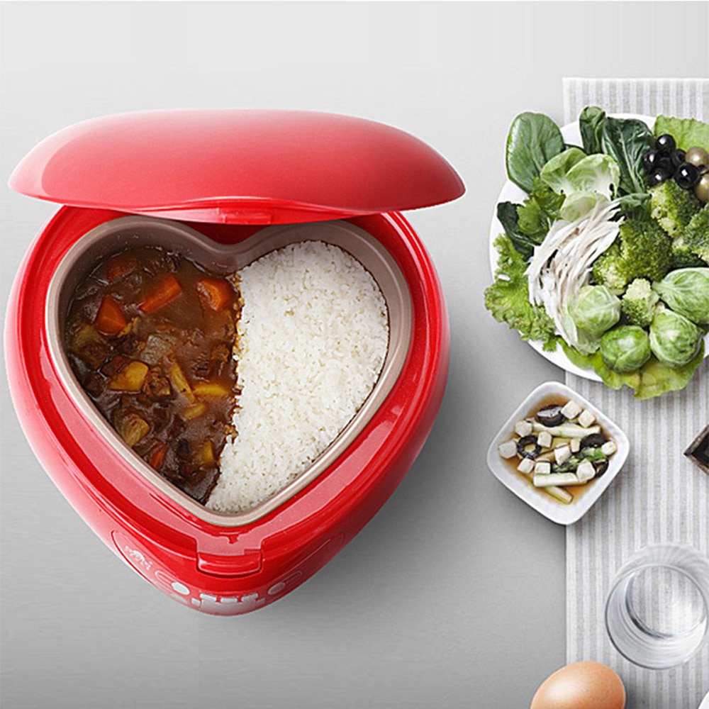 Cuiseur de riz intelligent en forme de cœur, Mini marmite électrique pour 1-2-3-4 personnes