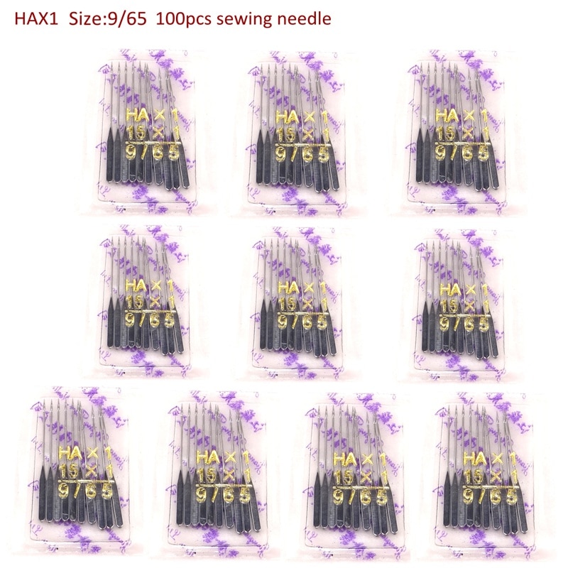 100pcs Sewing Needles size 65/9 HAX1 705H 130R 130/705H 15X1H for Domestic Sewing Machine Bernina Toyota Janome Juki Singer