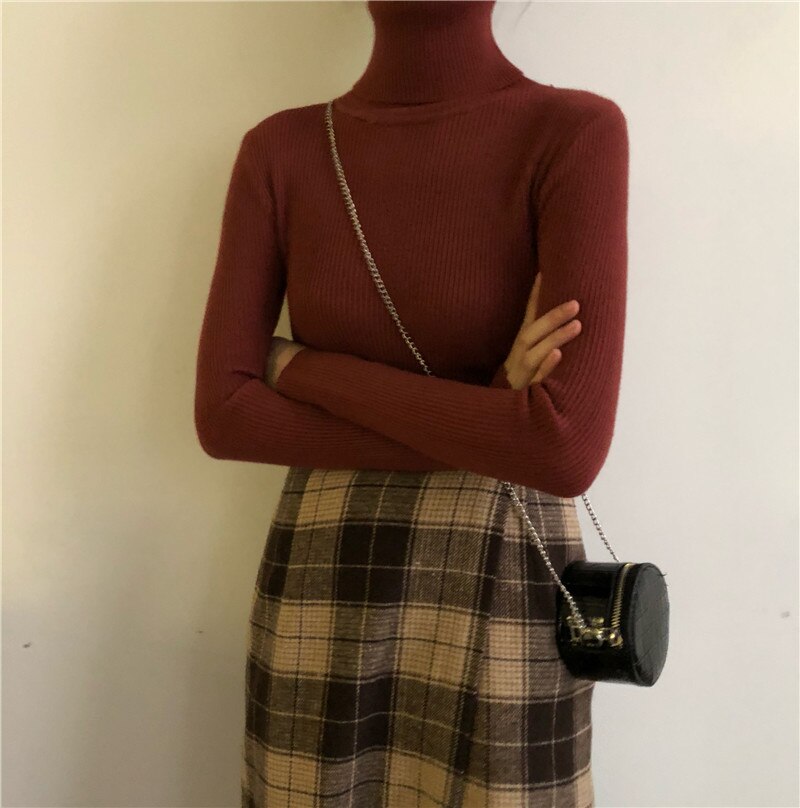 Women Sweaters Autumn Winter Tops Korean Slim Women Pullover Knitted Sweater Jumper Soft Warm Pull Femme