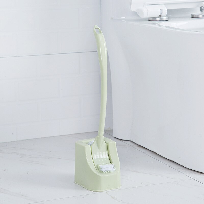 Lavatory Brush Toilet Brush & Holder Set Portable Toilet Brush Long Handle Bathroom Scrub Double Sided Cleaning Brush: green set