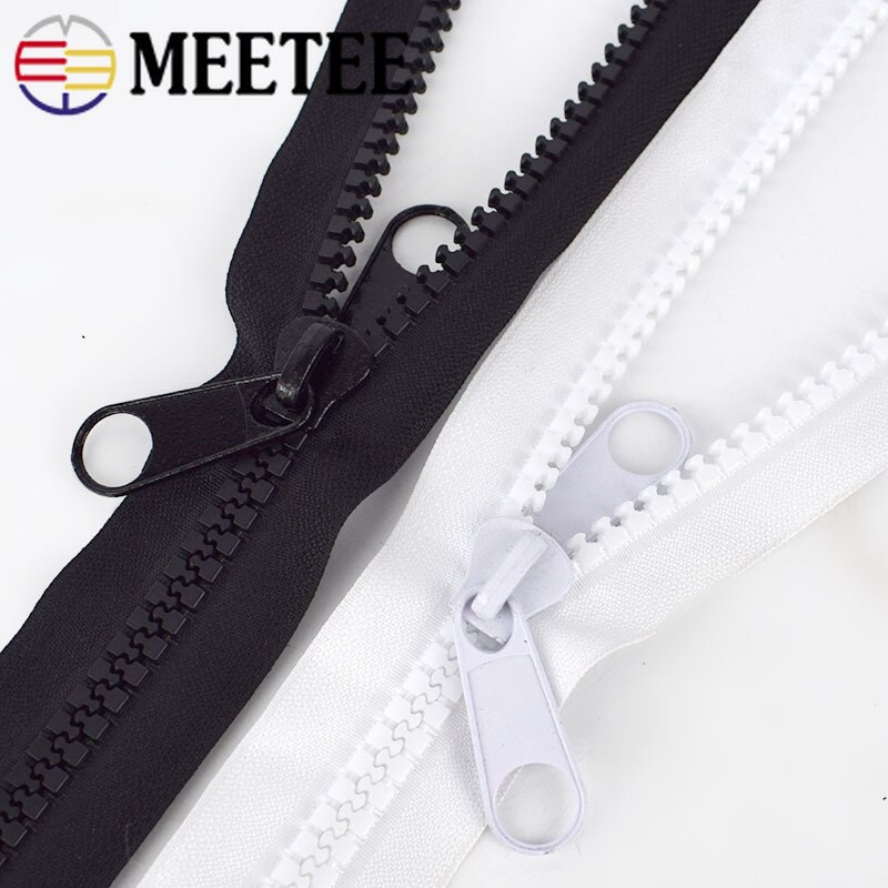 1/2/3/4/5Meter 10# Open-end Resin Zipper Tail Double Side Slider Lock For Sewing Jacket Coat Placket Tent Long Zip DIY Accessory