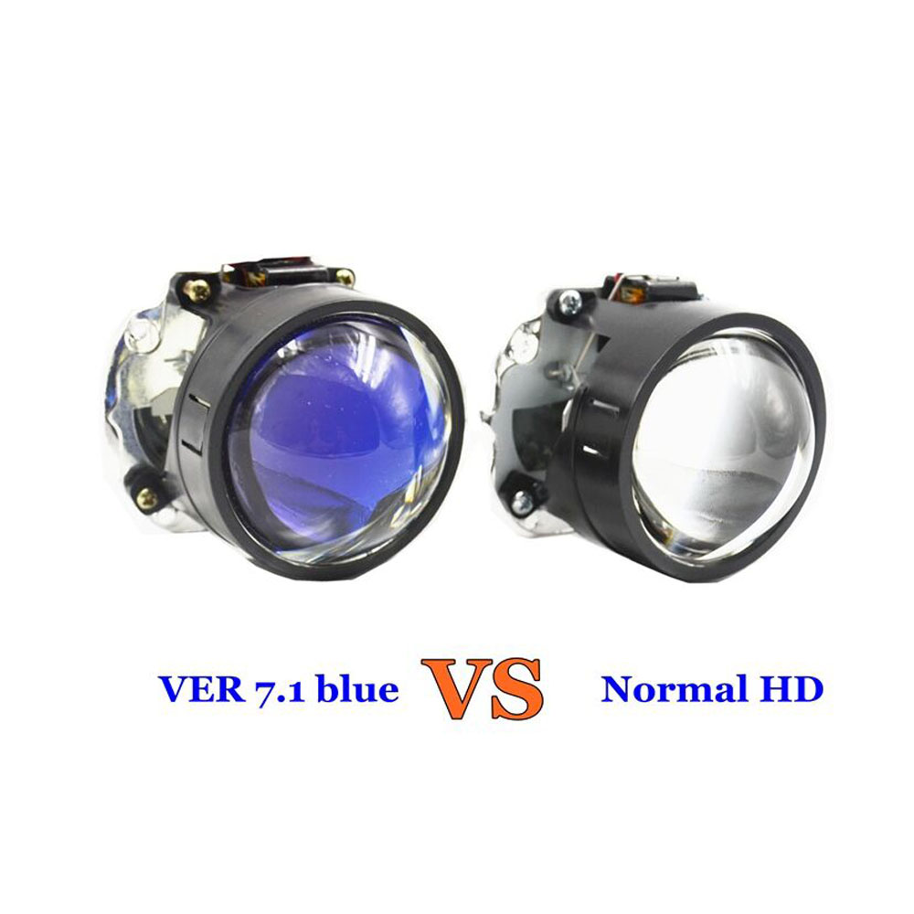 VER 7.1 Blue Coating Bi Xenon Hid Projector Lens LHD Retrofit Modify Diy Headlamp H1 H4 H7 Car Motorcycle Assembly Kit