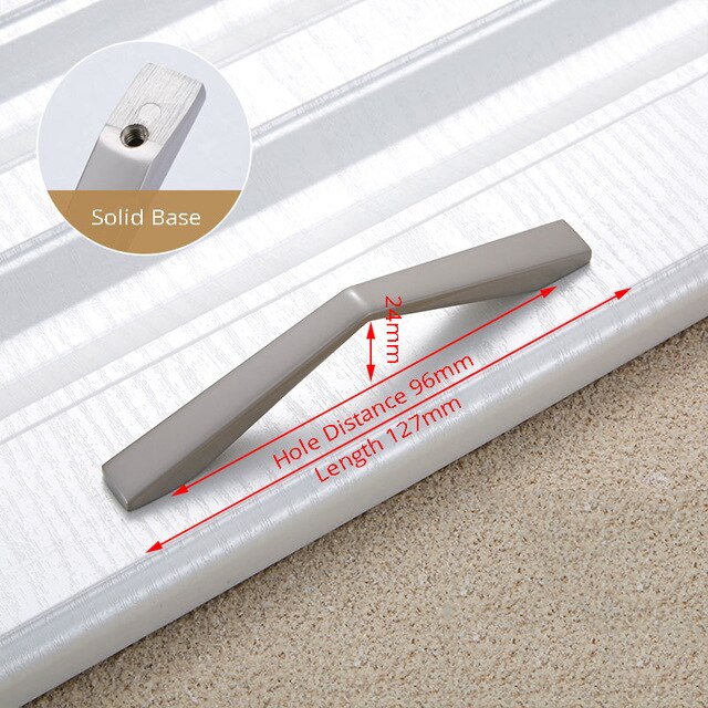 Zinc Alloy Gray Gold Cabinet Handles Drawer Knobs Kitchen Cupboard Door Pulls Furniture Handle Cabinet Hardware: Nickel 96mm