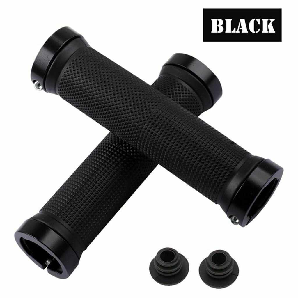 1 pair MTB Road Cycling Handlebar Grips Anti-Skid Rubber Bicycle Grips Mountain Bike Lock On Bicycle Handlebars End Grips