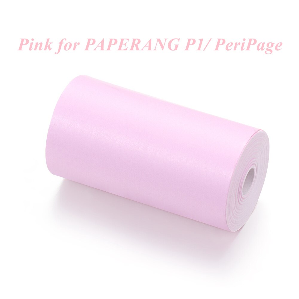 1 Roll Colorful Printer Sticker Non-adhesive Thermal Paper Direct Thermal Paper P1/P2 57*30mm For PAPERANG/ PeriPage Printer: Pink