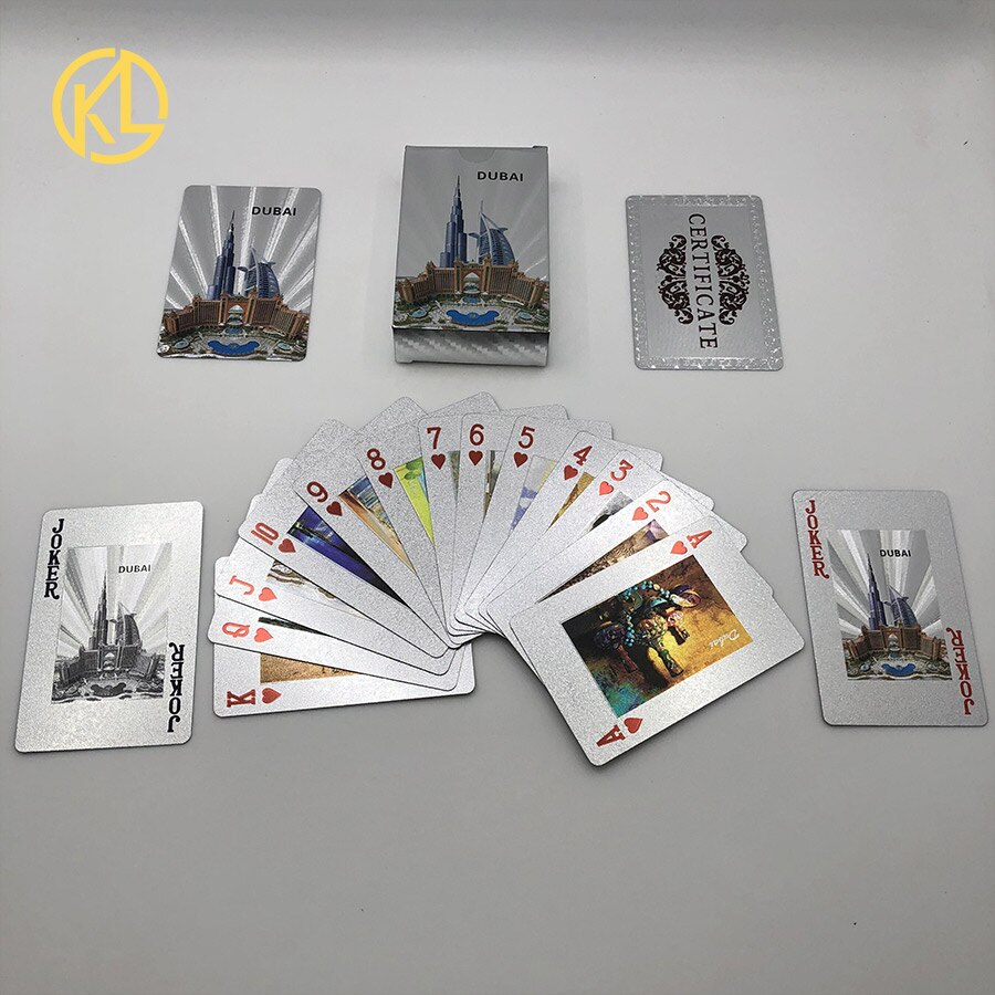 Dubai Building and scenery image silver Foil Plated Cards Waterproof Playing Card Limited Edition Collection: Dubai1-2