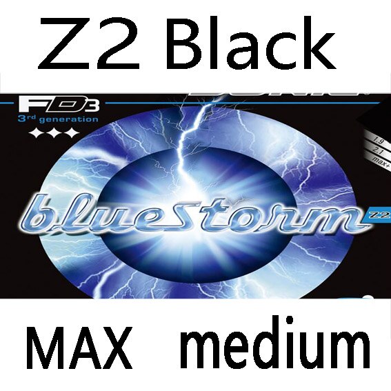 DONIC BLUESTORM (BlueStorm Z1 / Z2 / Z3) Table Tennis Rubber Ping Pong Sponge Tenis De Mesa: Z2 Black MAX Medium
