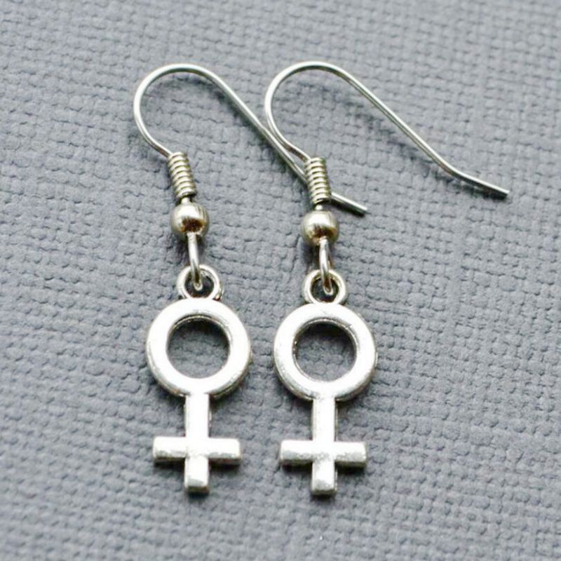 Mode Vrouwelijke Feministische Symbool Venus Dangle Ear Oorbellen Haak Punk Goth Oorbel Vrouwen Vintage Sieraden Pendientes Party