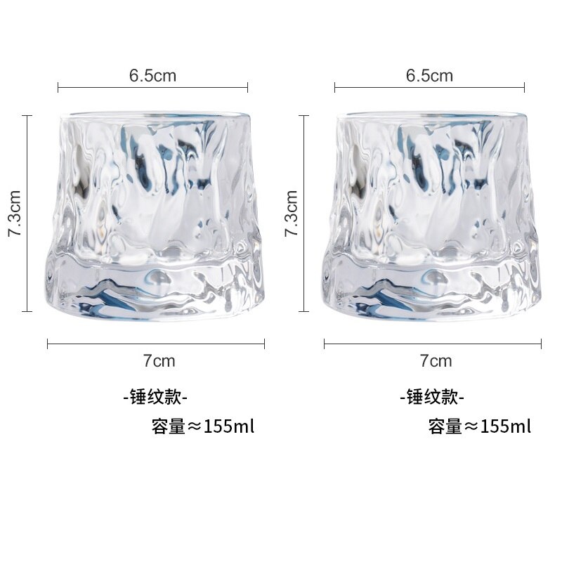 2/4PCS Rotating Crystal Glass Wine Glass Tumbler Brandy Old Fashioned Scotch Snifter Mugs 160ml Whisky Drinkware Wine Cup: C