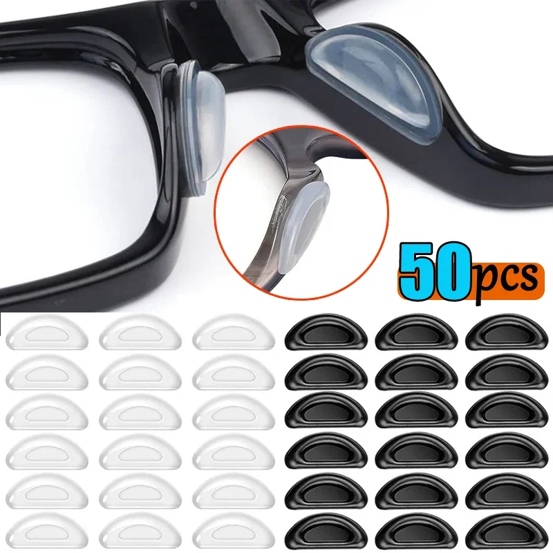 10/50pcs Silicone Glasses Nose Pads Adhesive Nose Pads Non-slip White Thin Nosepads for Glasses Eyeglasses Eyewear Accessories