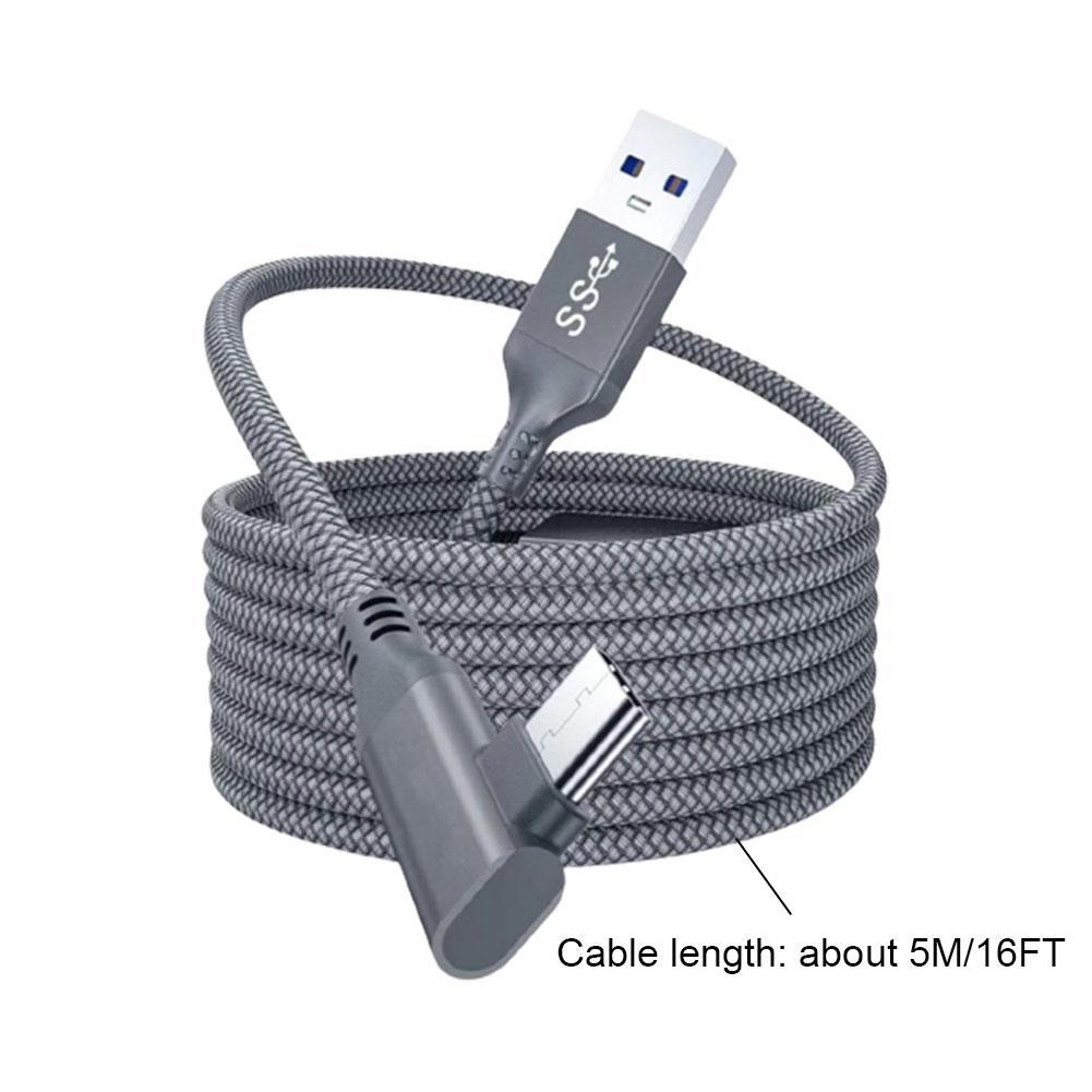 5m ladekabel und datenkabel für oculus quest / quest 2 vr headset, usb 3.0 typ-c datenübertragung, typ-c auf usb-a kabel, vr-zugang
