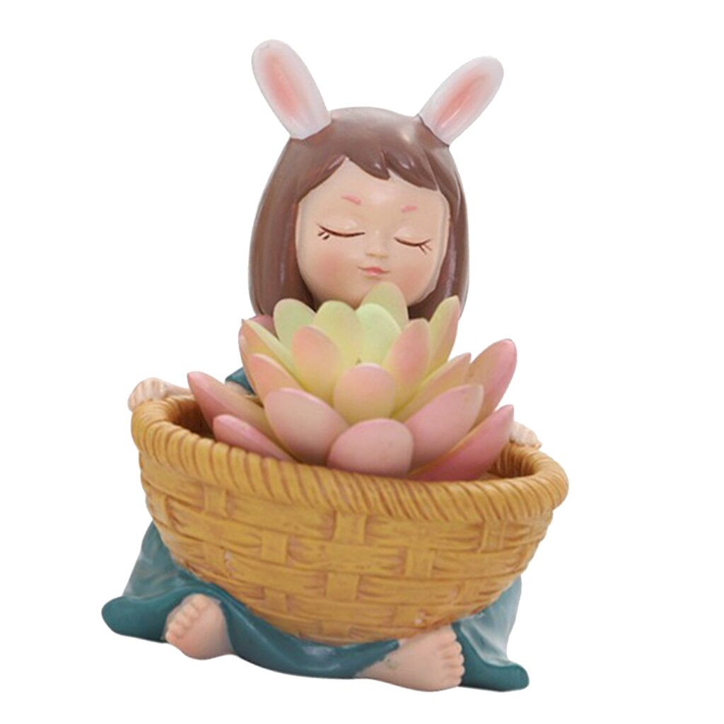 Outdoor Indoor Plant Pots Resin Planter Holder Mini Cactus Flower Container