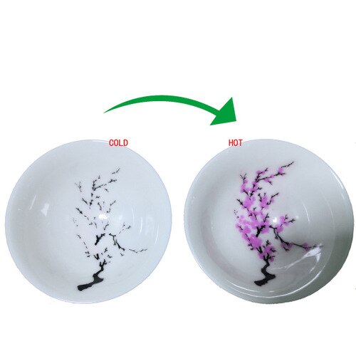 magia Sakura wzgląd Puchar zmienia kolor z zimną/gorącą wodą-zobacz brzoskwiniowe kwiaty wiśni kwiat magicznie Sakura kwitnąć miseczka na herbatę: B- 1