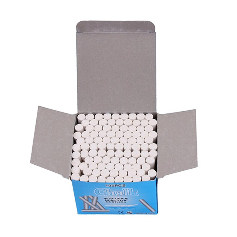 100pcs Mixed Colour White Chalk Sticks Pack Kids Playground School Art Learning JR Deals: White