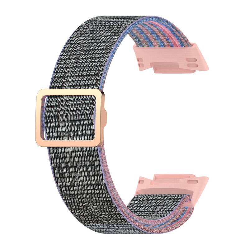 Nylon Horloge Band Voor Fitbit Lading 5 Band Zacht Ademend Sport Armband Loop Polsbandjes Voor Fitbit Lading 5 Vervanging Riem: Pink sand