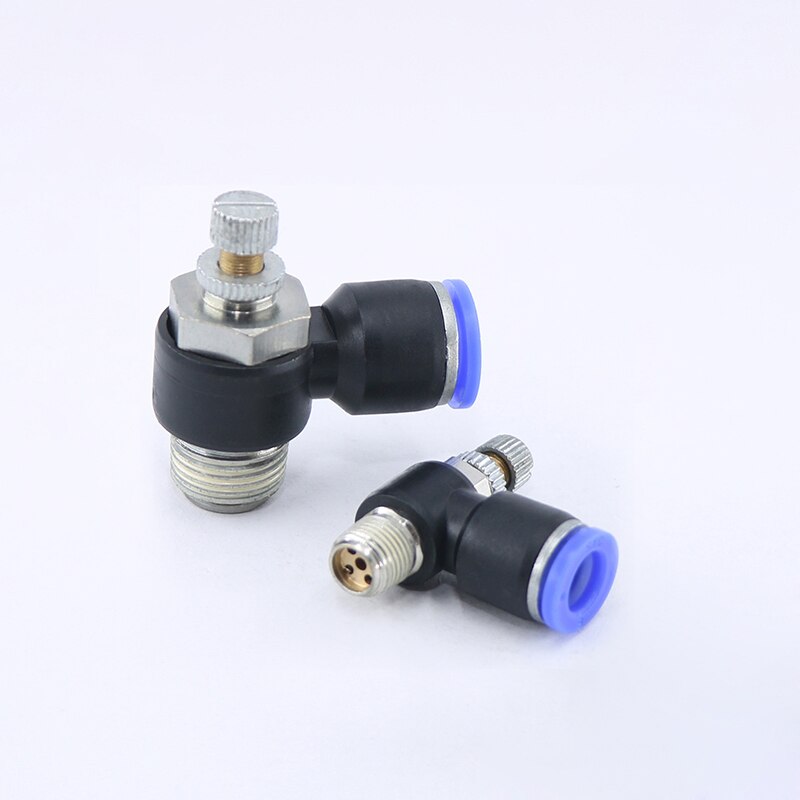 Blue pneumatic connector SL 4/6/8/10 / 12mm series pneumatic throttle speed control valve external thread cylinder throttle