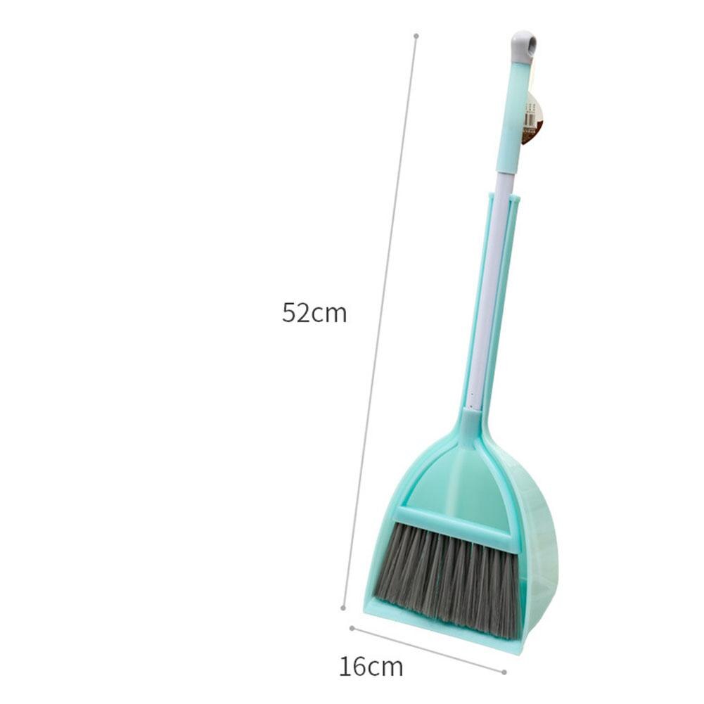 Utensilios en miniatura de cocina para niños, juguetes de limpieza de suelo extensible, mopa, escoba, recogedor, juguetes para jugar a las casitas,: green