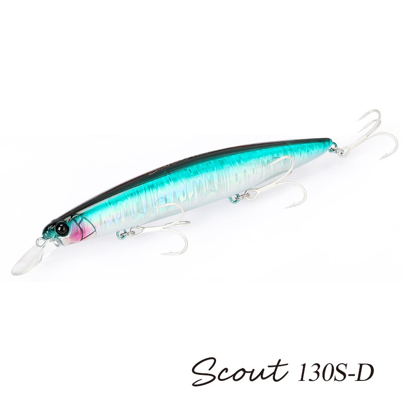 TSURINOYA 130S-señuelo de pesca de pececillo que se hunde, SCOUT, 130mm, 24g, fundición larga, lengüeta de lubina, cebos duros artificiales grandes para pesca en el mar: Borgoña