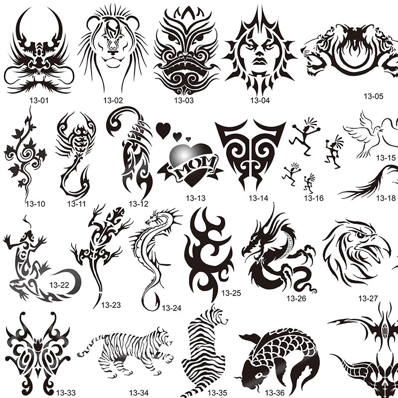 Gouden feniks boek tijdelijke airbrush tattoo sjablonen voor body art schilderij bloemen serie make-up cosmetica