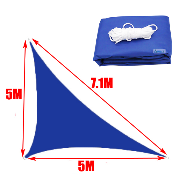 Blauw Waterdichte Zon Zonnezeil Vierkante Rechthoek Driehoek Vorm Tuin Terras Luifel Uv-Block Schaduw Kamp Wandelen Yard Luifels: 5x5x7.1m