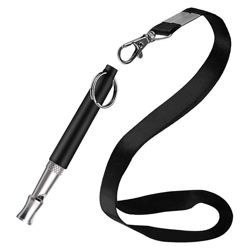 Dog Whistles Adjustable Tone to Prevent Barking Dog Training Whistles Training Tool with Black Leash MD7