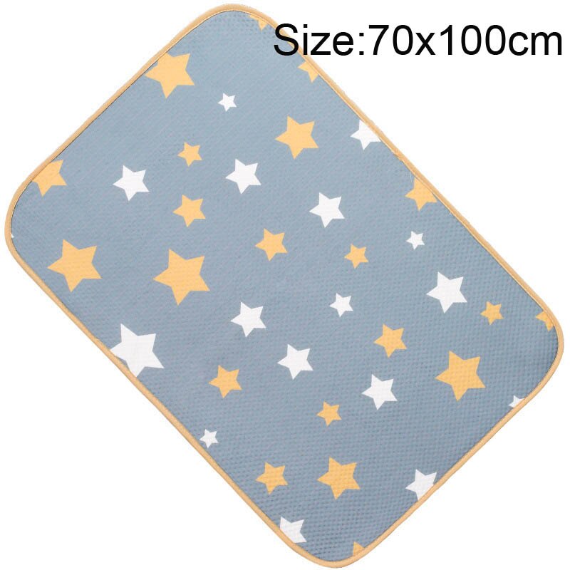 Baby Diaper Changing Pads Stroller Mat Reusable Baby Pram Mattress Newborn Waterproof Sheet: D(70x100cm)