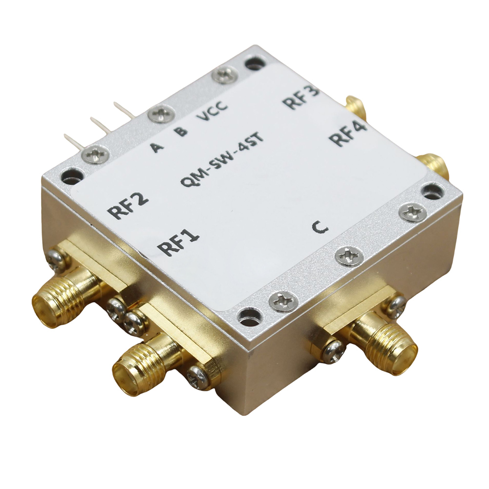 0.1-6GHz SP4T Switch 1 To 4 RF Single Pole RF Switch All Four Microwave Electronic Switches Control Microwave Signal Channel