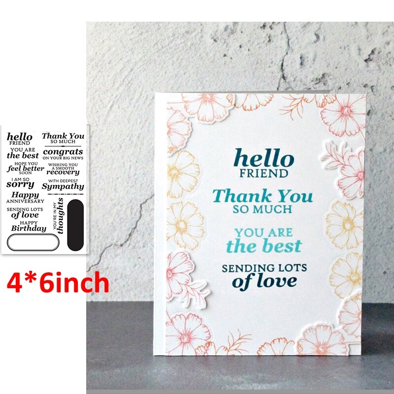 3*4/4*6 tommers klare stempler hilsen ord varme følelser kjærlighet hjerte hus glad på reise kalender blomster  #13: 5