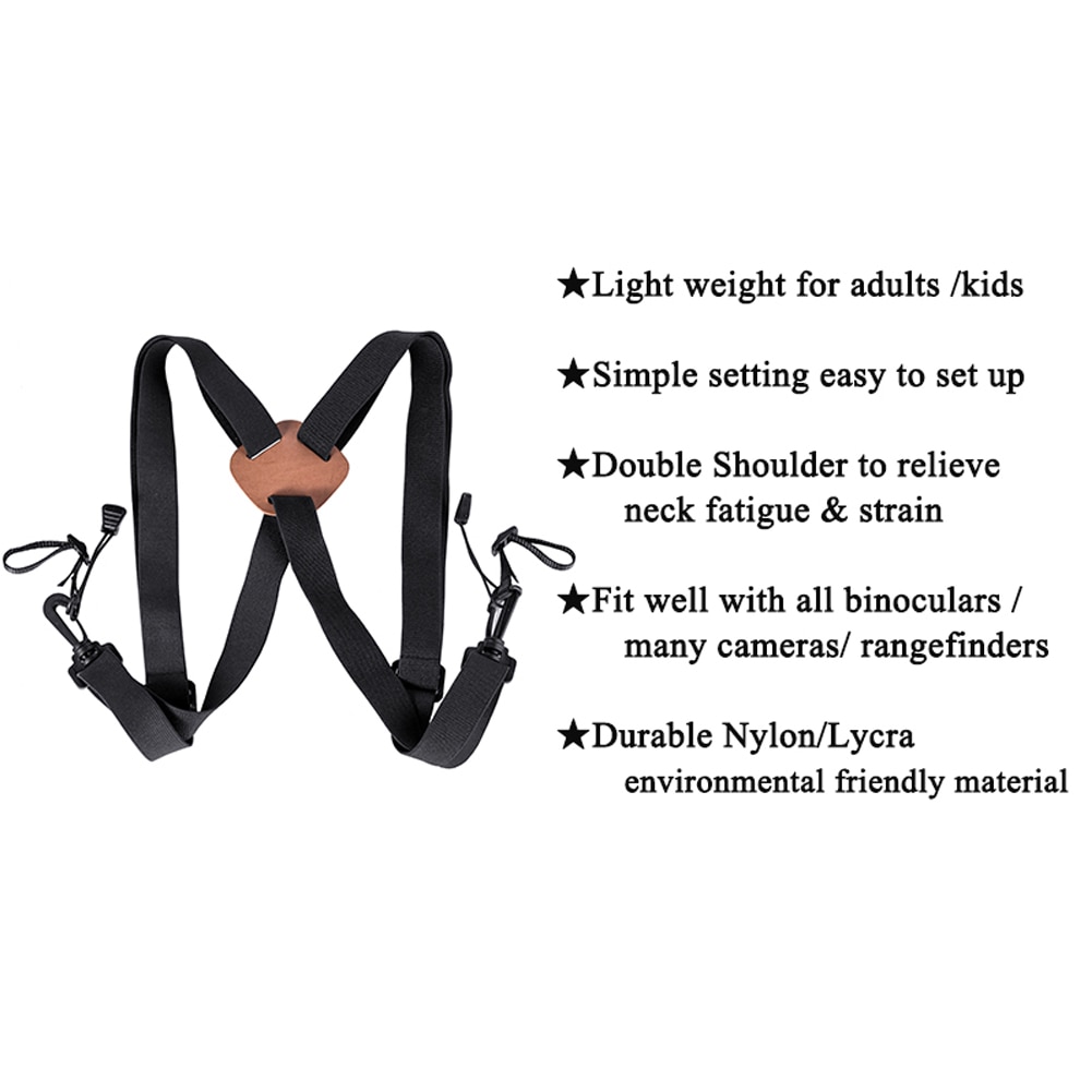 Durable Adjustable Size X Shaped Hiking Nylon Camera Rangefinder Quick Release Outdoor Simple Binocular Harness Strap Ergonomic