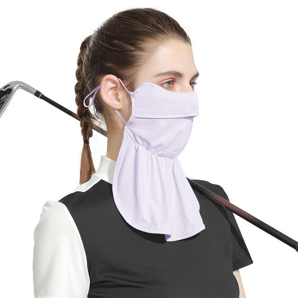 2022 Dames Lente Zomer Hals Outdoor Riding Uv-bescherming Cooling Balaclava Golf Masker: Paars