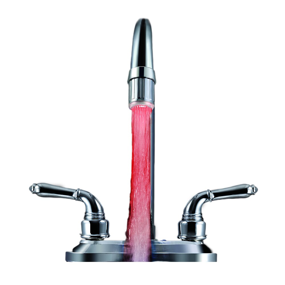 Luminoso luz LED grifo de agua grifo de ducha cuenca boquilla de agua de baño cocina calentador de grifos termostato azul 3 colores 7 colores: Rojo