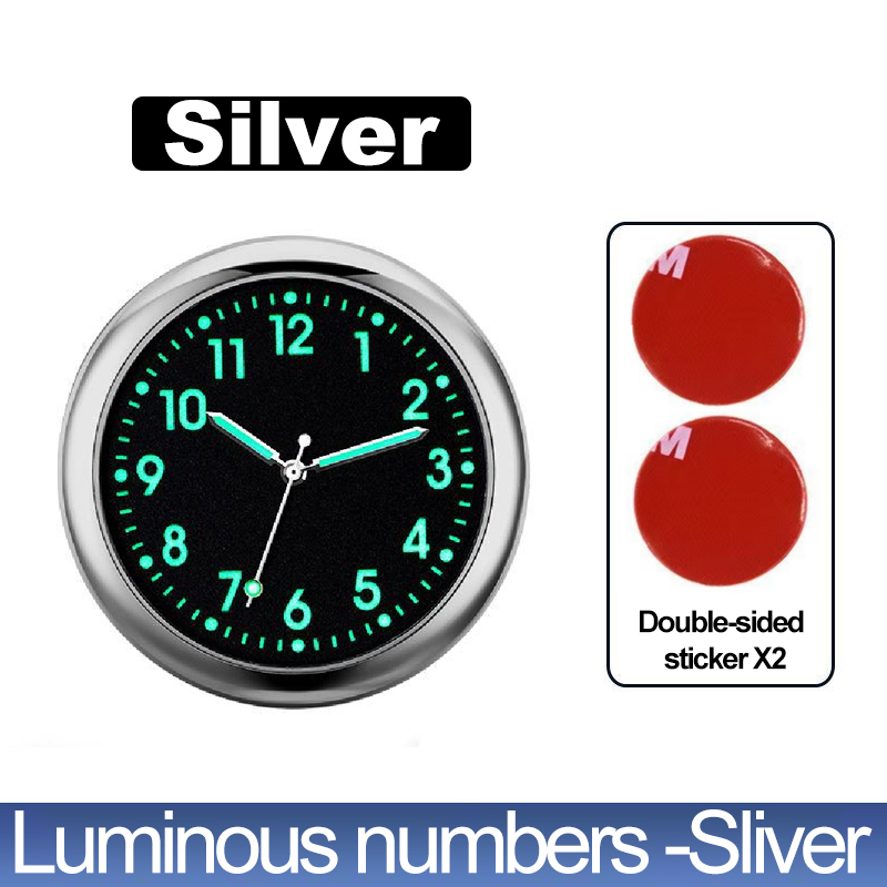 Horloge de voiture lumineuse pour Automobiles, Mini montre numérique à coller interne, mécanique, horloges à Quartz, ornement automobile, accessoires de voiture,: Bleu