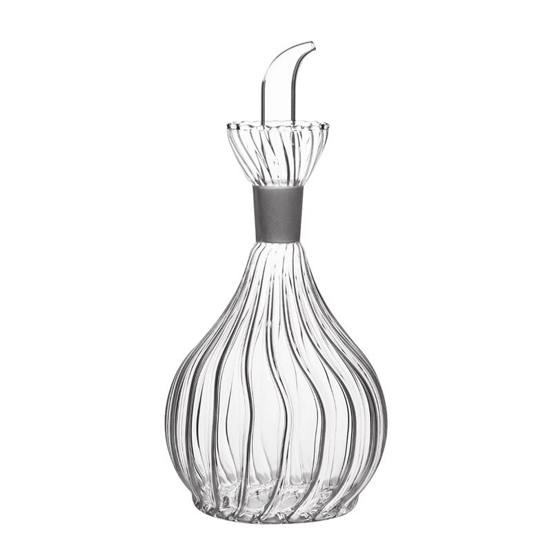 High boron silicone glass oil vinegar jug soy sauce pot seal seasoning pot striped jug: 900ml