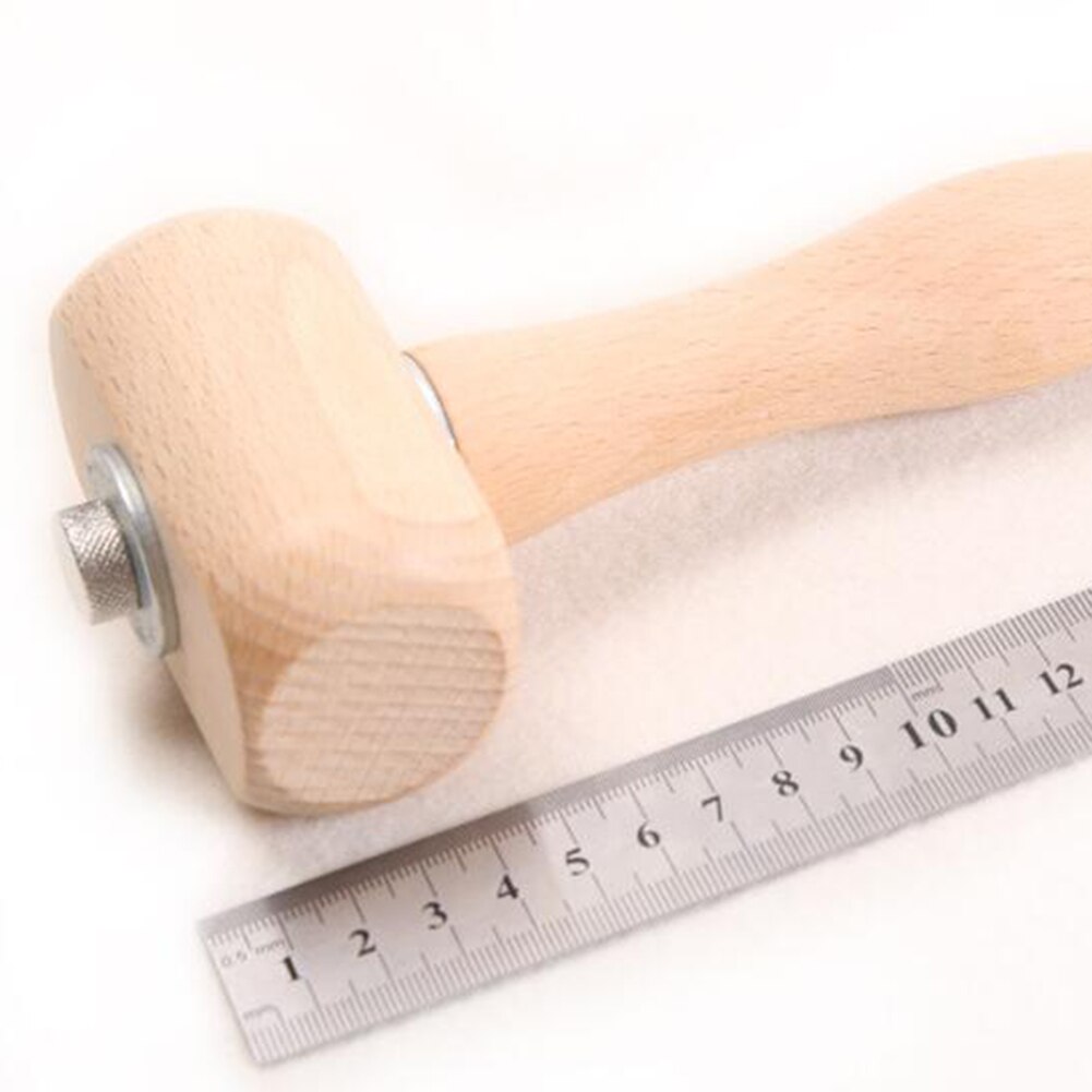 Practical Leather Carving Hammer Wooden Handle Punch Cutting Handmade Hammer for DIY Stamp Leather Carving Craft Tool