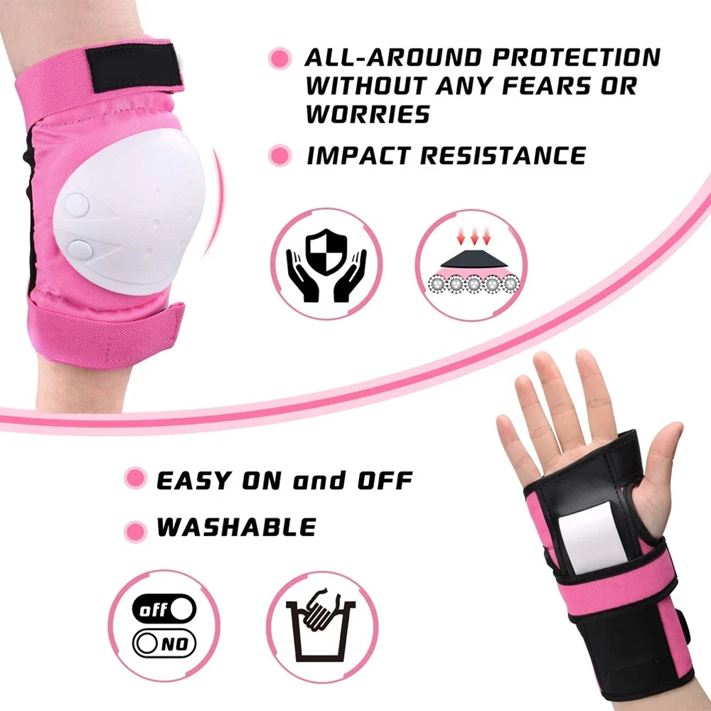 Rodilleras coderas protectores de muñeca para adultos/jóvenes, juego de equipo de protección para monopatín ciclismo bicicleta BMX bicicleta Scootering