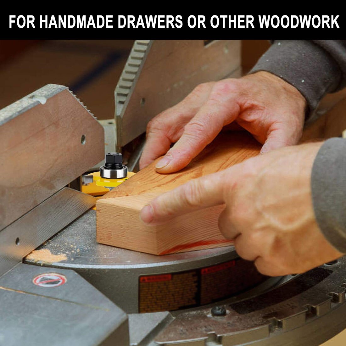 2 pc 8mm Shank Tongue & Groove Joint Assembly Router Bit Set 3/4" Stock Wood Cutting Tool