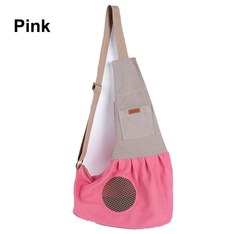 Draagbare Opvouwbare Honden Draagtassen Canvas Ademende Slings Handtassen Voor Kleine Huisdieren Teddy Chihuahua Kat Puppy Dog Carriers: Roze