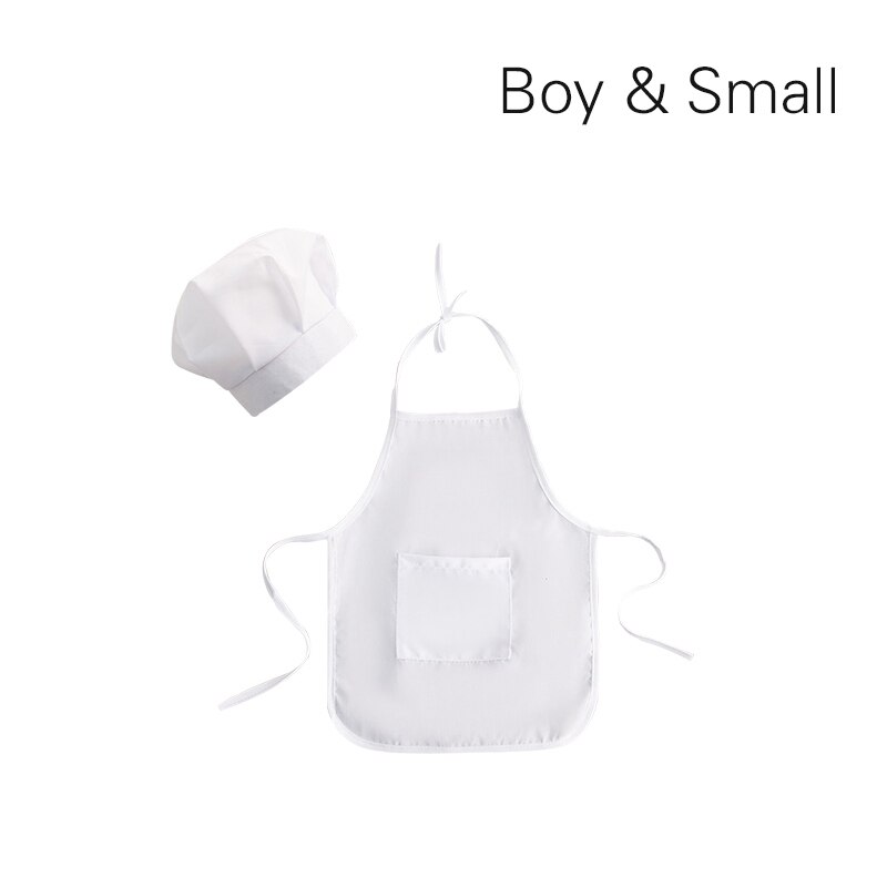 Baby Photography Chef hat Set White Little Chef Apron And Hat Baby White Chef Costume Photography Props Newborn Shooting Props: boy small