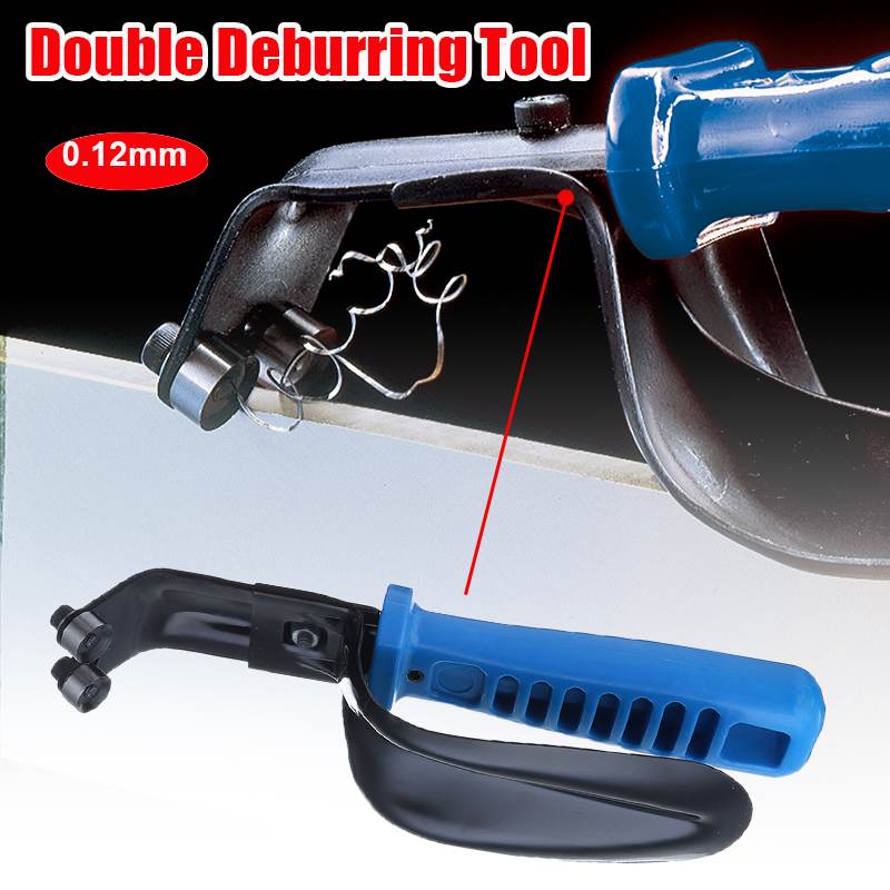 Handheld Portable Double Sheet Metal Deburring Tool With Guard 1-12Mm Cutting Blades Burr Trimming Cutter Blade: Default Title