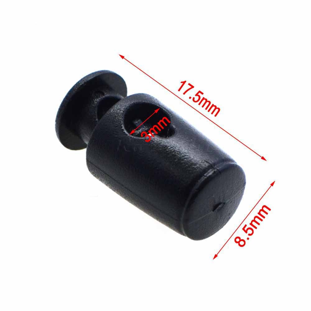 10pcs Plastic Cord Locks Toggle Clip Stopper Cord Buckle Widely Used For Clothing/Backback/ Paracord Black: C0026-B1