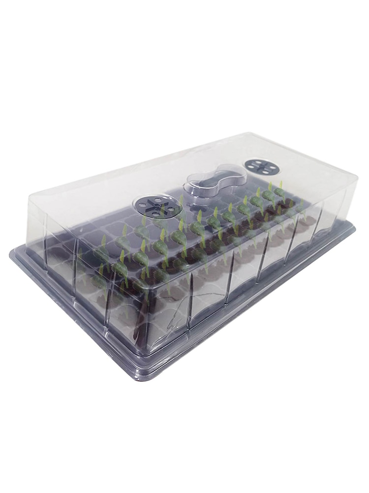 Caja para cultivo de semillas de jardín, semillero para vivero, bandeja para jardín de 72 agujeros
