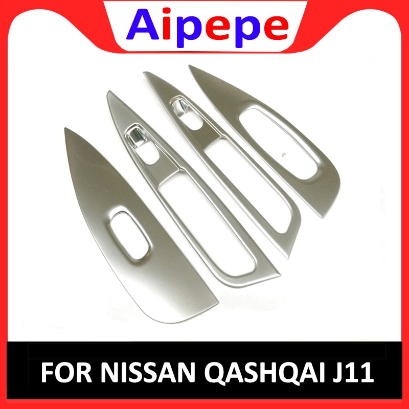 For Nissan Rogue Sport Qashqai J11 Chrome Door Window Armrest Cover Switch Button Panel Trim Frame