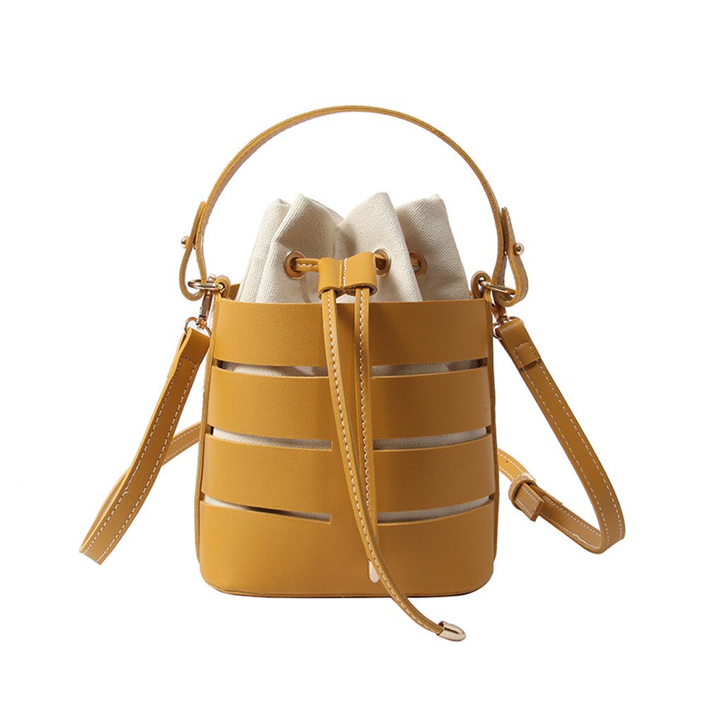 MOLAVE sacs à main seau femmes sacs sac creux multi-fonction et multi-couche sacs à main dames crossbody paquets 9328: Yellow
