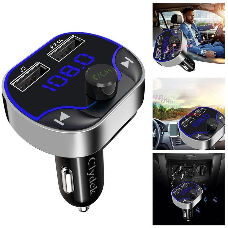 Bluetooth FM Transmitter Aux Modulator Car MP3 Player Audio Receiver Bluetooth Handsfree Calling Car Kit Dual USB Car Charger