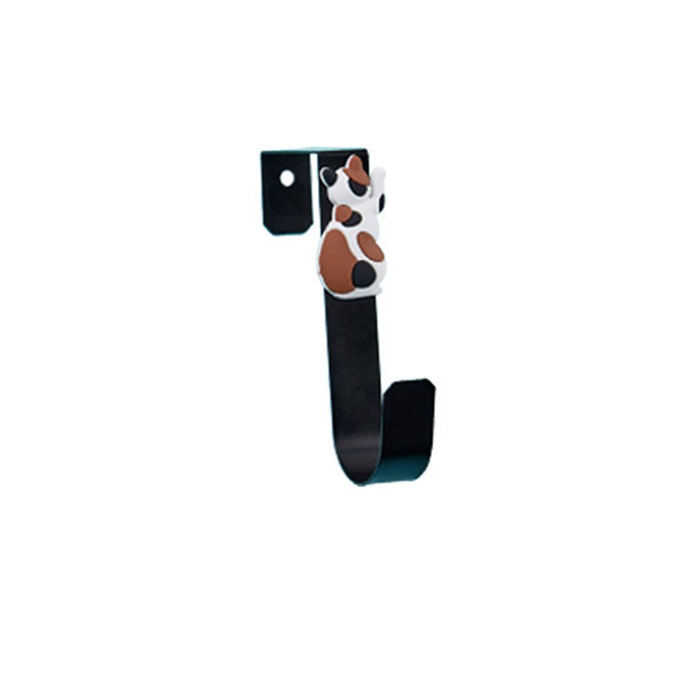 1Pc Zelfklevende Muur Haken Kat Patroon Hangers Voor Badkamer Keuken Stick Op Wall Opknoping Deur Hoed Hanger Handdoek houder: Black