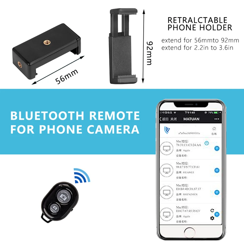 Treppiede 3120 per telefono Supporto universale per treppiede video per telefono da 100 cm con supporto per fotografia per registrazione video remota selfie Bluetooth